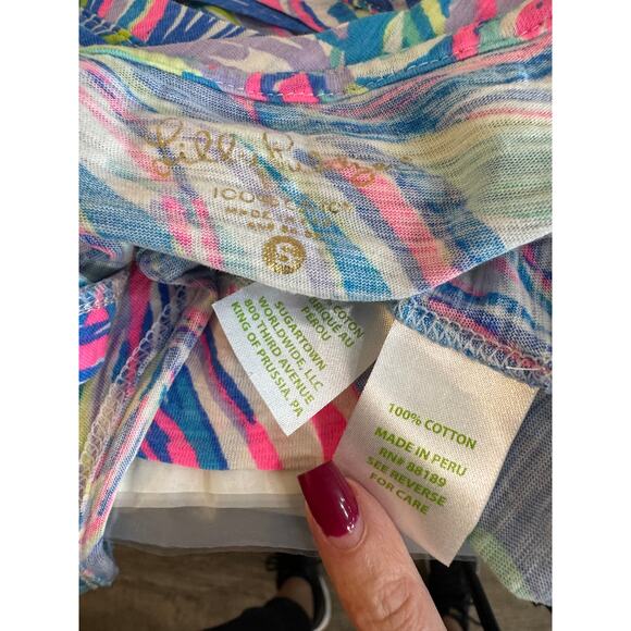 Lilly Pulitzer Tropical Print Racerback Tank Top Multicolor Size S - Picture 4 of 4
